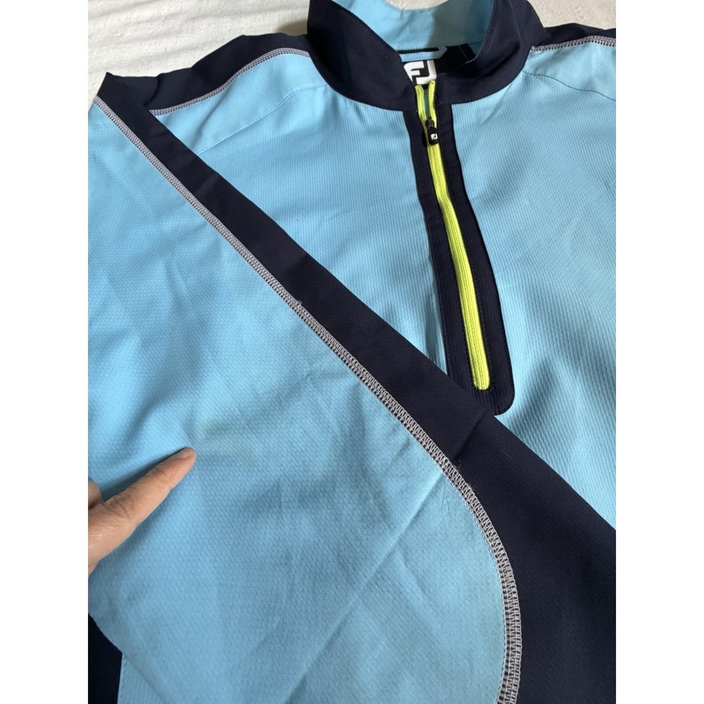 FootJoy FJ 1/2 Zip Pullover Jacket Blue Athletic Golf Windbreaker Large - Picture 8 of 11